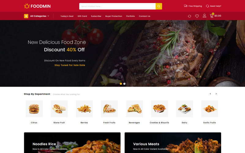 ресторан магазин prestashop тема