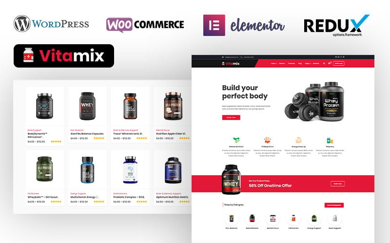 sports &amp; fitness nutrition and supplements store woocommerce theme