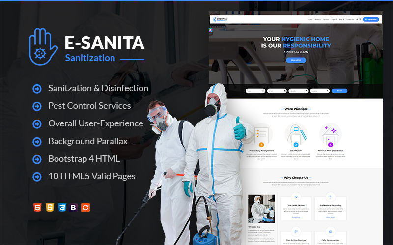 санитария и борьба с вредителями html шаблон веб-сайта
