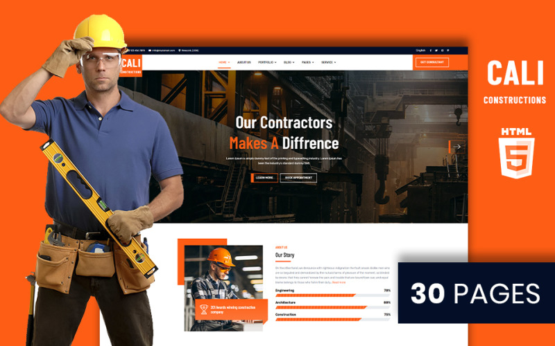 строительство и инструменты магазин html5 шаблон сайта