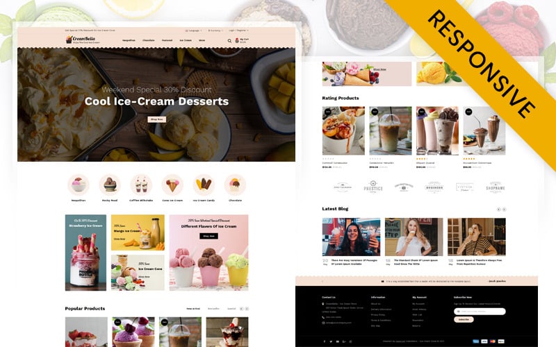 шаблон opencart магазина мороженого