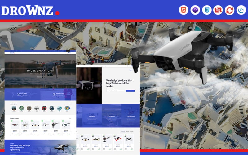 Drone Shop and Ariel Photography HTML5 Website Template