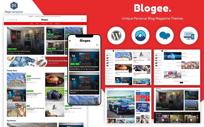 концепция блога и новости wordpress тема