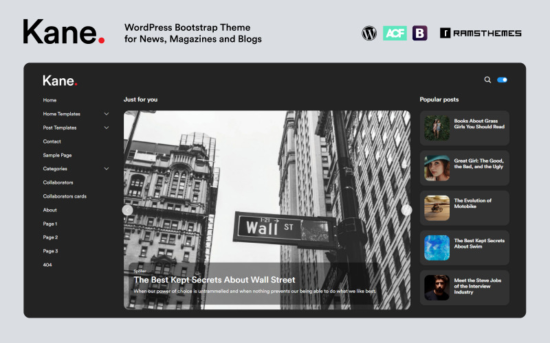 новости журнал блог bootstrap wordpress тема