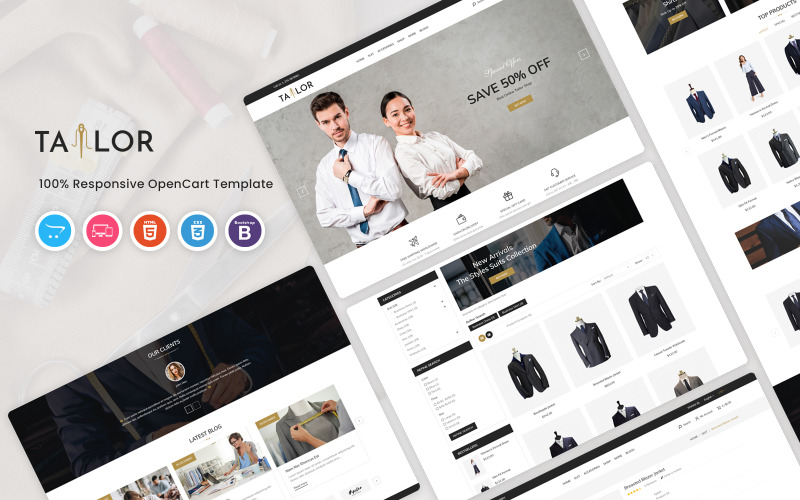 портной шаблон opencart