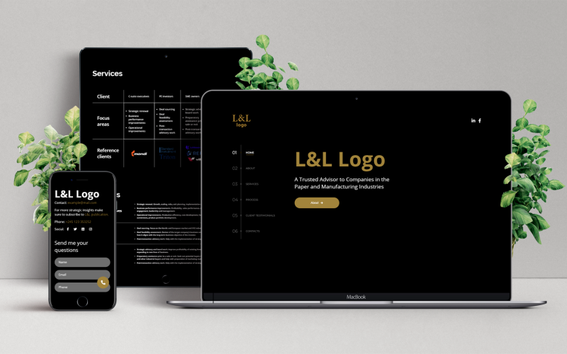 шаблон целевой страницы логотипа l&amp;l