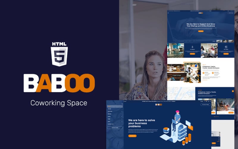 коворкинг офис html5 шаблон сайта