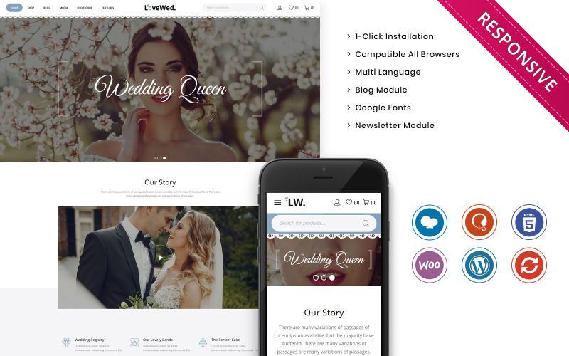 The Wedding Store Responsive WooCommerce Theme