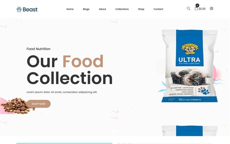 тема корма для домашних животных shopify