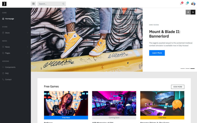 ESports, Online Game and Gaming Store HTML