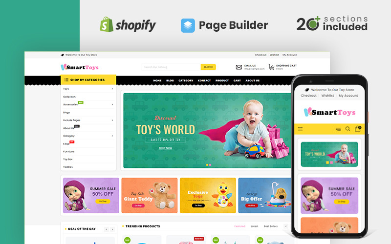 умные игрушки магазин shopify тема