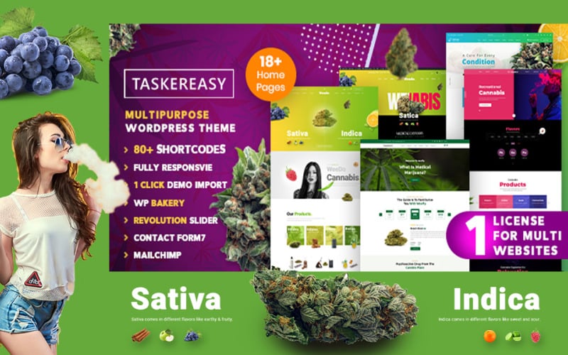 taskereasy cannabis многофункциональная тема wordpress