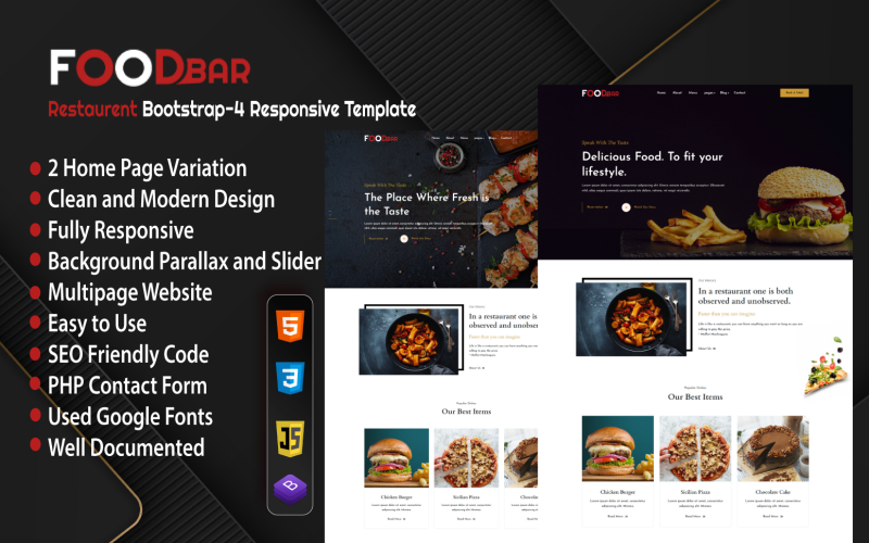 Bootstrap 4 Responsive HTML Website Template