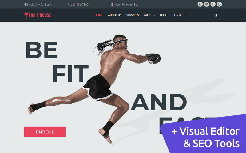 шаблон martial arts moto cms 3