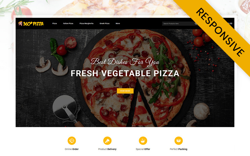 Online Pizza Store OpenCart Template