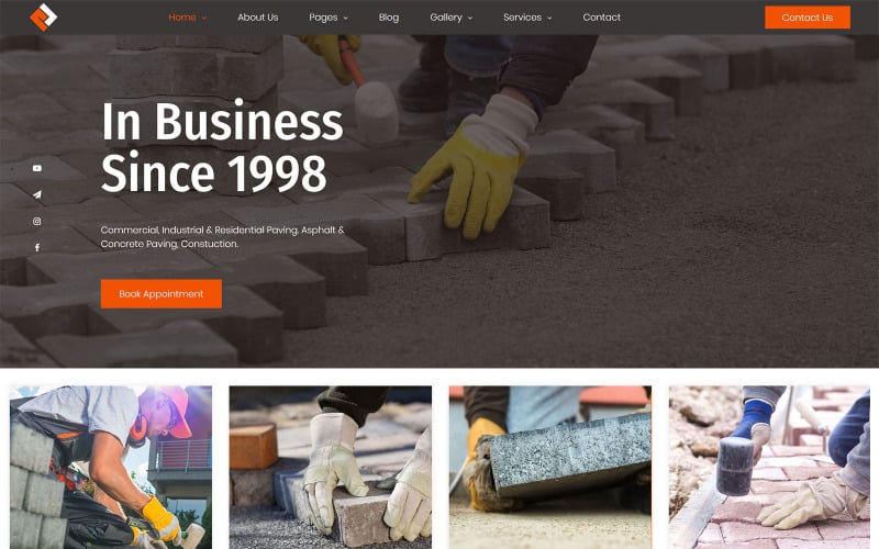 дорожный подрядчик wordpress тема