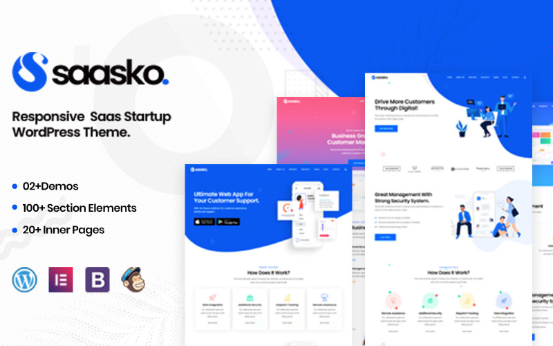 saas startup wordpress тема