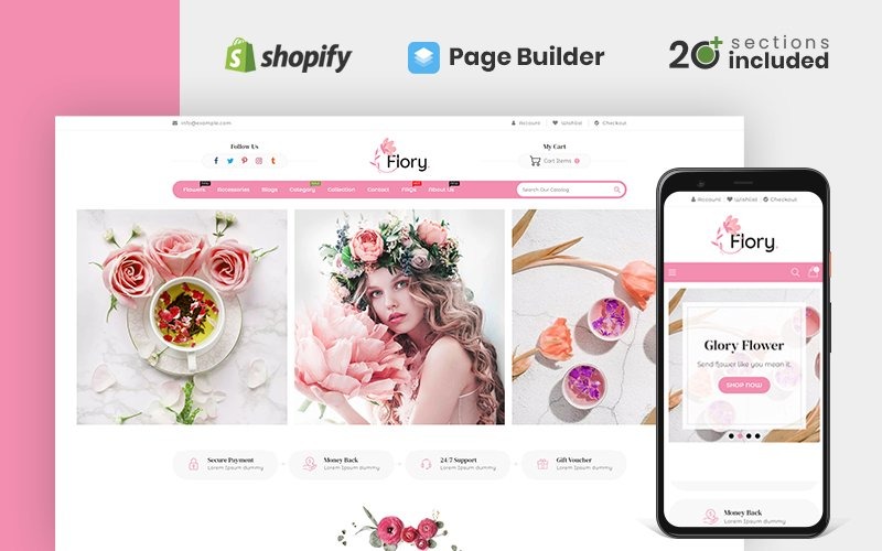 flory flower store shopify тема