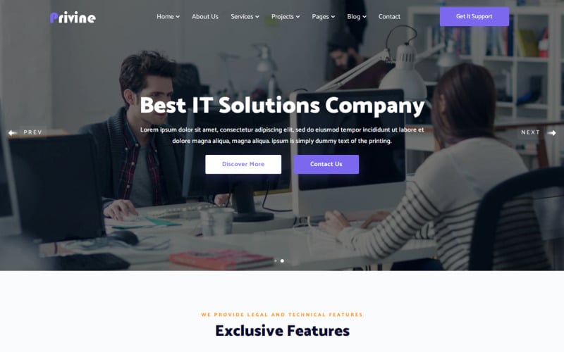 шаблон веб-сайта it solutions &amp; business services