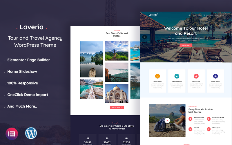 laveria – tour and travel agency wordpress тема