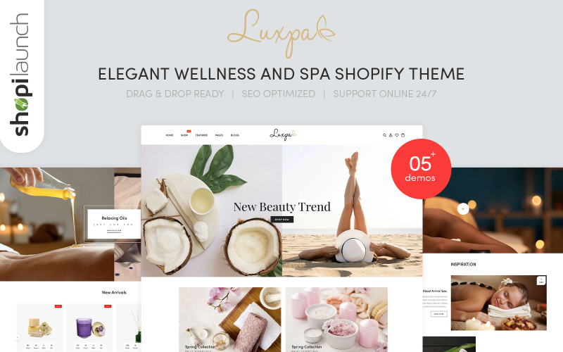 Elegant Wellness &amp; Spa Shopify Theme