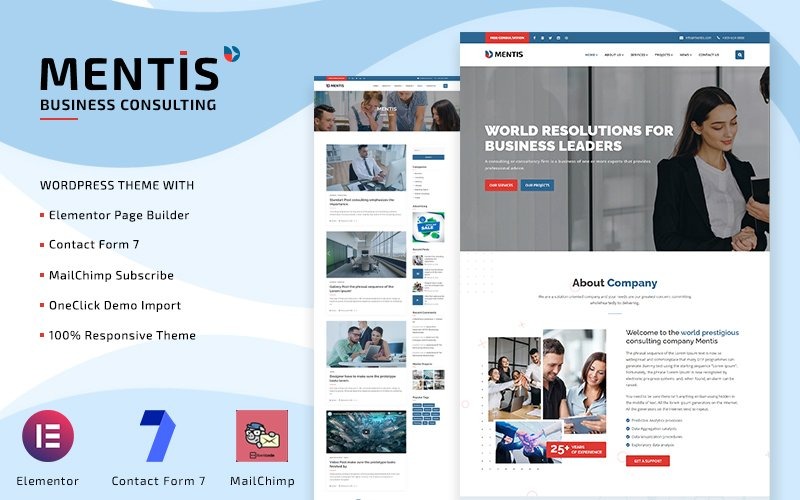 бизнес консалтинг wordpress elementor theme