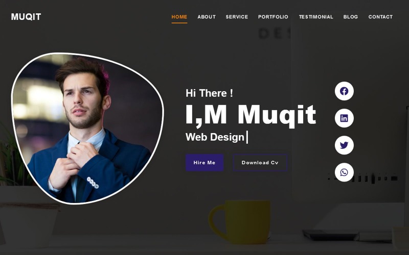 cv / резюме тема портфолио шаблон целевой страницы