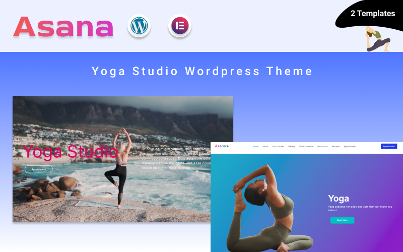 йога студия wordpress тема