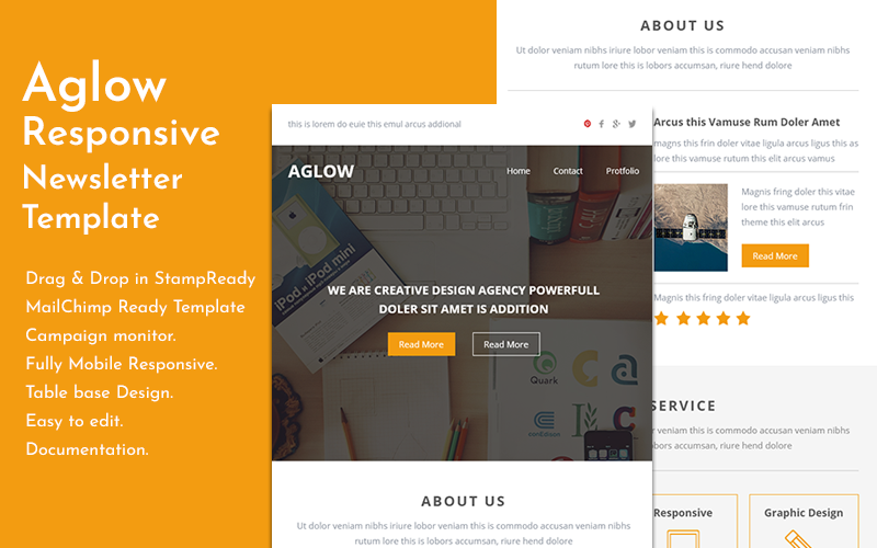 Responsive Email Template with Builder Newsletter Template