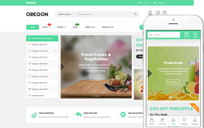 тема органической еды woocommerce