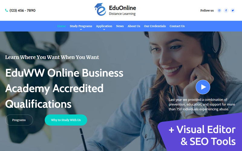 Distance Learning Moto CMS 3 Template