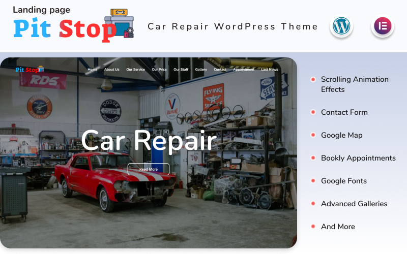 Car Repair Landing page WordPress Theme