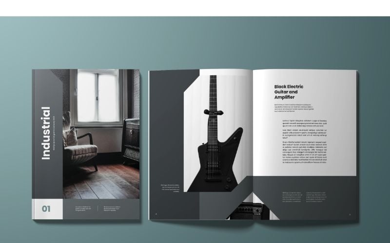 Download Magazine Template "MG18 Industrial Magazine Template" / MG18 Industrial Magazine Template - Magazine Template на тему графика a4,adobe indesign,book,catalogs,cover,furniture,information,journal,letter,magazine,newspaper,page,paper,print,project,template