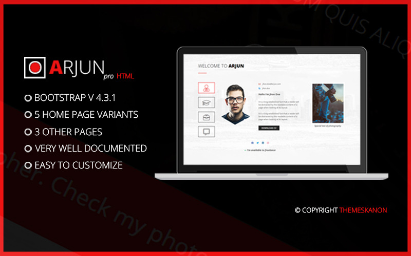 Arjun Single Page HTML Template