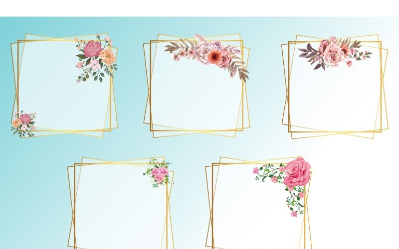 Download Background "Flower Frame 1 The Garden Flower Background" / Flower Frame 1 The Garden Flower Background - Background на тему графика floral,frame,vector,invitation,card,design,wedding,flower,illustration,decoration,greeting,rose,romantic,bouquet,watercolor