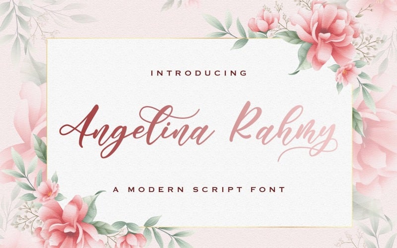 Download Шрифт "Angelina Rahmy - Modern Cursive Font" / Angelina Rahmy - Modern Cursive Font - Шрифт на тему графика lettering,script,calligraphy,brush,modern,handwritten,vintage,elegant,handlettering,handdrawn,logotype,stylish,handwritting,font,whimsical