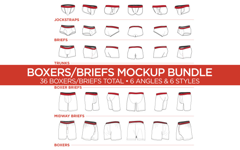 Download Мокап для продукта "Boxers/Briefs Bundle - Vector Template product mockup" / Boxers/Briefs Bundle - Vector Template product mockup - Мокап для продукта на тему графика boxers,briefs,bundle,mockups,templates,graphics,illustrations,drawings,eps,ai,svg,pdf,png,dxf,layers,angles,editable,apparel,clothing,digital download