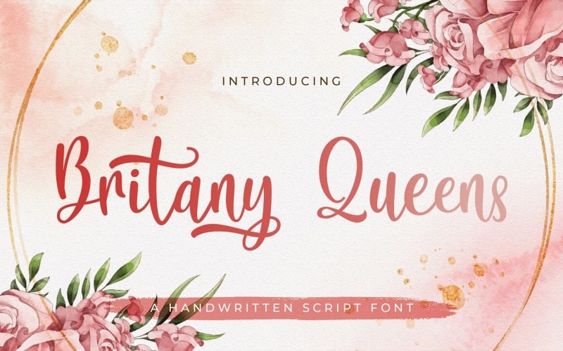 Download Шрифт "Britany Queens - Handwritten Font" / Britany Queens - Handwritten Font - Шрифт на тему графика luxury,script,calligraphy,brushpen,multilingual,modern,handlettering,lovely,handwritting,stylish,elegant,handwritten,whimsical,typography,handlettered