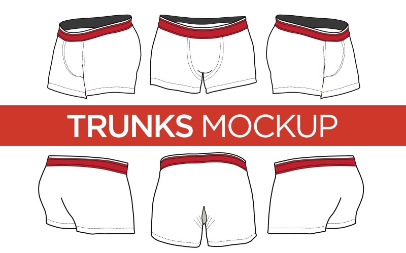 Download Мокап для продукта "Trunks - Vector Template product mockup" / Trunks - Vector Template product mockup - Мокап для продукта на тему графика trunks,mockups,mock ups,templates,angles,layers,editable,vectors,graphics,eps,ai,pdf,svg,png,dxf,illustrations,drawings,apparel,royalty free,clothing