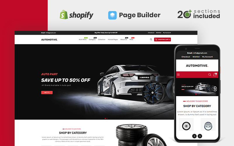 Automotive  Auto Parts Store Shopify Theme