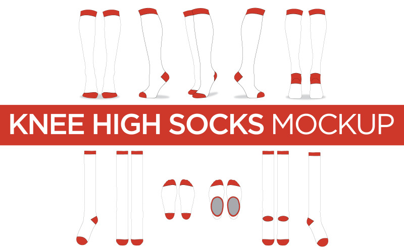 Download Мокап для продукта "Knee High Socks - Vector Template product mockup" / Knee High Socks - Vector Template product mockup - Мокап для продукта на тему графика knee high socks,socks,mockups,templates,vectors,graphics,angels,layers,editable,adobe illustrator,eps,svg,ai,pdf,png,dxf,drawings,illustrations,apparel,garments