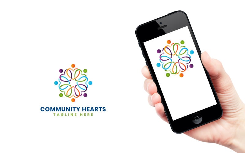 Download Шаблон логотипа "People Hearts Logo Logo Template" / People Hearts Logo Logo Template - Шаблон логотипа на тему графика logo design,logo template,logo,vector,corporate logo,brand,community,school,team,wellness,coaching,business,abstract,financial,accounting,architecture,law,bank,consulting,education