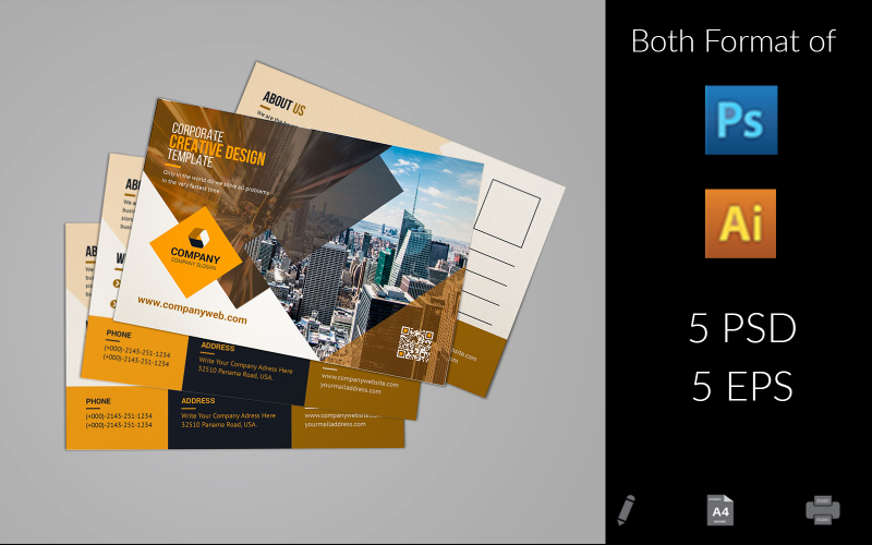 Download Фирменный стиль "Post Card" / Post Card - Фирменный стиль на тему графика 6x4,ad,advert,advertisement,agent,business,business postcard,company,construction,consulting,corporate,creative,design,flyer,housing,illustrator post card,invite post card,post card,post card