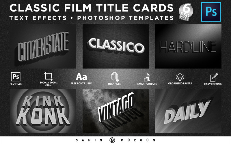 Download Мокап для продукта "CLASSIC FILM TITLE CARDS | Text-Effects/Mockups | Template-Package product mockup" / CLASSIC FILM TITLE CARDS | Text-Effects/Mockups | Template-Package product mockup - Мокап для продукта на тему графика art,design,epic,film,lettering,logo,movie,package,photoshop,psd,template,text effect,title treatment,cartoons,3d,dynamic,30s,40s,50s,retro