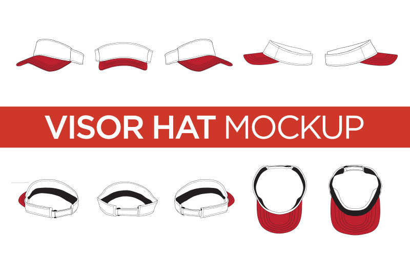 Download Мокап для продукта "Visor Hat - Vector Template Mockup" / Visor Hat - Vector Template Mockup - Мокап для продукта на тему графика visor hats,sports,golf,tennis,volleyball,mockups,templates,graphics,vectors,drawings,illustrations,adobe illustrator,eps,ai,svg,png,pdf,dxf,angles,layers