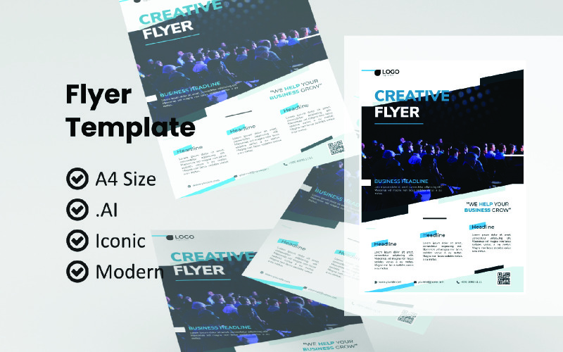 Download Фирменный стиль "Business Theme Flyer Template" / Business Theme Flyer Template - Фирменный стиль на тему графика flyer template,flyer business,print template,advertising,promotion flyer,brochure template,flyer mockup,flyer bundle template