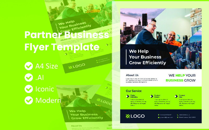 Download Фирменный стиль "Partner Business Flyer Template" / Partner Business Flyer Template - Фирменный стиль на тему графика flyer template,flyer business,print template,advertising,promotion flyer,brochure template,flyer mockup,flyer bundle template