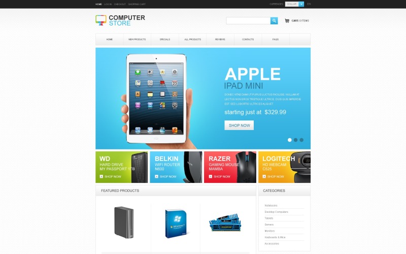 шаблон компьютерного магазина zencart