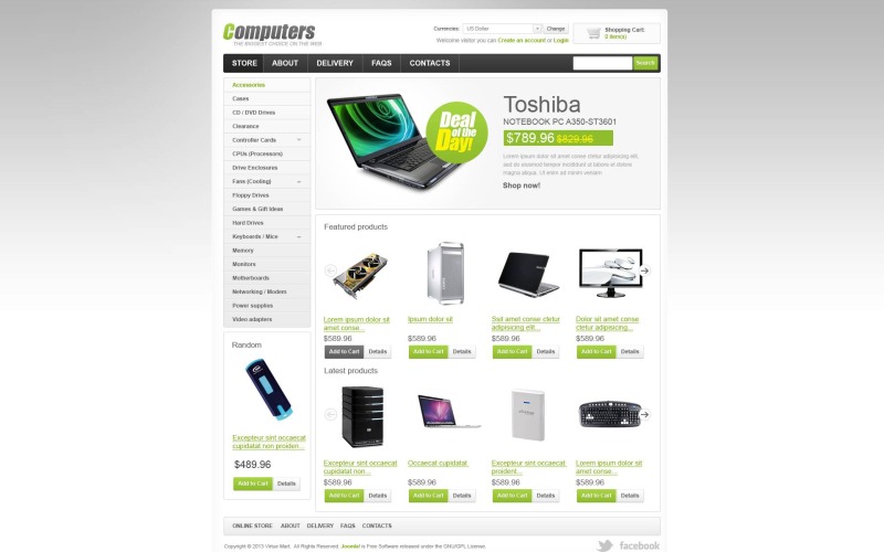 простые компьютеры хранят шаблон virtuemart