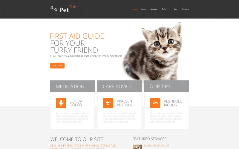шаблон Pet club drupal
